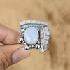 925 Sterling Silver Blue Lace Agate Stone Engagement Promise Statement New Ring