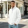 Men's Vintage Corduroy Long Sleeve Zip Up Shirt Stand Collar Casual Top