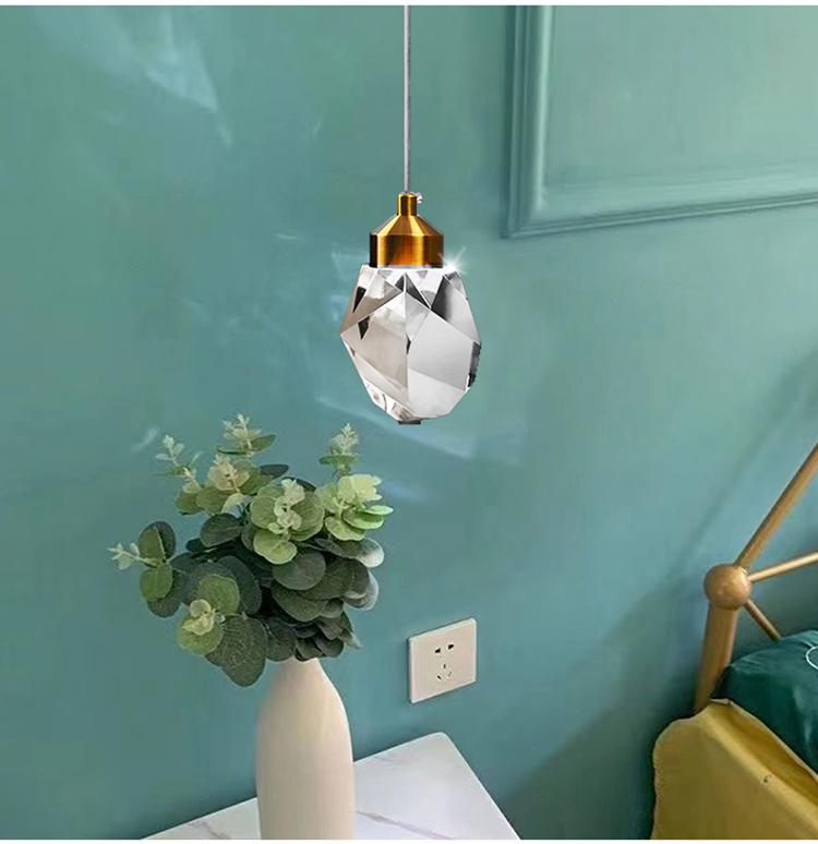 HD Luxury Pendant Lights For Dining Living Room Bedroom Bedside Kitchen Cafe Bar Indoor Decor LED Crystal Hanging Ceiling Lamps