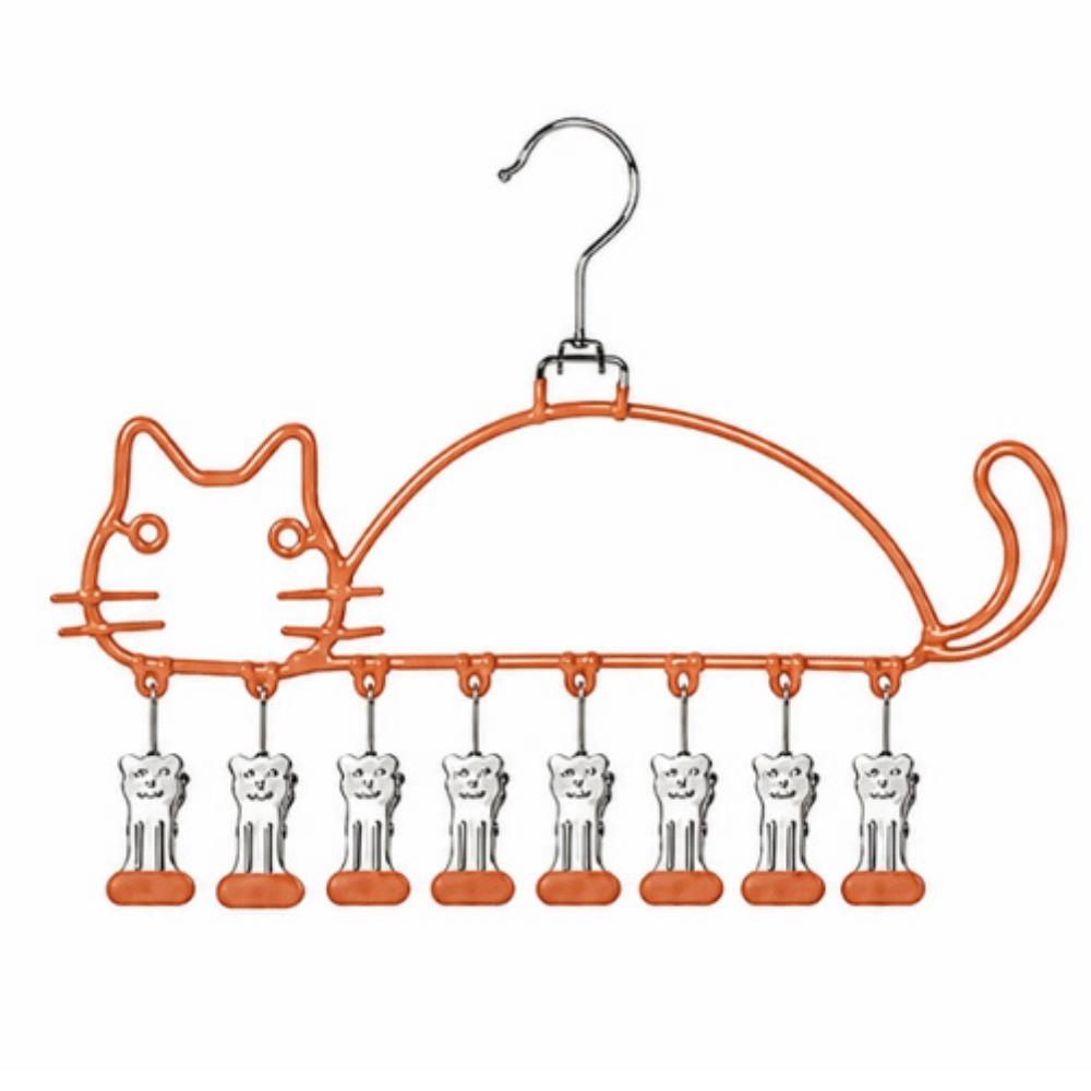 Cat Shape Socks Drying Rack Windproof Clothes Hanger Underwear Drying Clips  Indoor Outdoor Use