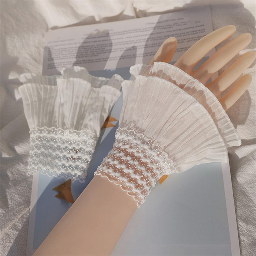 1 para Damskie Mankietów na Nadgarstek Odpinane Koronkowe Falbanki Zimowe Jesienne Bluza z Kapturem Sweter Bluza z Kapturem Fałszywe Rękawy Tiul