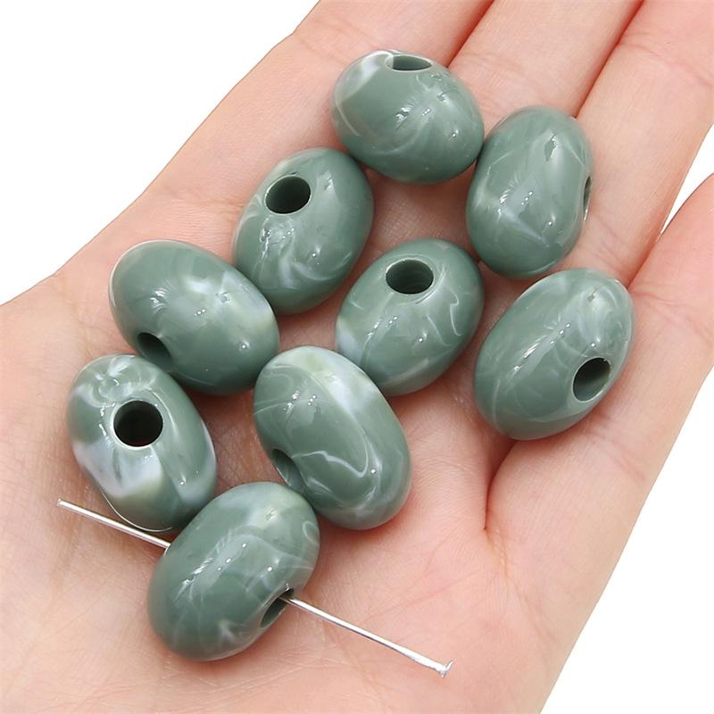 Handmade Bracelet Beads Acrylic Two-color Large Hole Shaped Loose Beads Beads Handmade Diy Bracelet Necklace Pendant Clothing Vintage Accessories