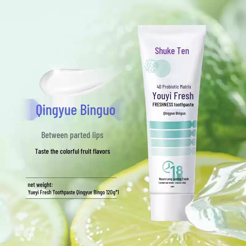 Shuke & Youyi Fresh Probiotic Toothpaste, Refreshing Fruit Flavor Twin Pack