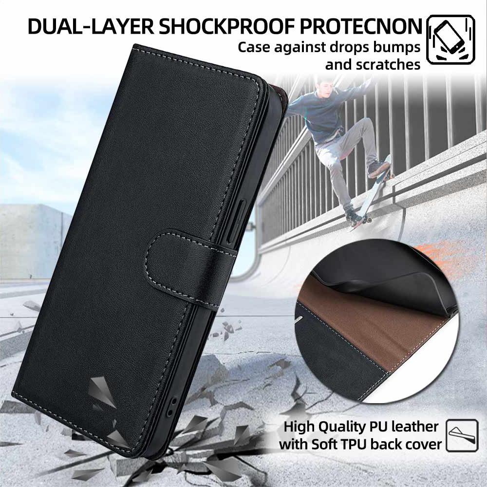 Multi-color Flip Leather Wallet Case Cover For Motorola G Stylus Moto G Play 2024 Magnetic Buckle Kickstand Case RFID Blocking