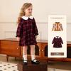 Classic Teddy Girls' Long Sleeve Plaid Princess Dress