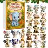 Elephant Christmas Countdown Wonders 2025, 24 Days Acrylic Christmas Advent Calendar With Mini Elephant Ornaments