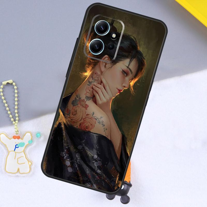 Japanese Art Kimono Tattoo Case For Xiaomi Redmi Note 13 9 10 11 12 14 15 Pro Plus Cover For Redmi 15 C 14C 10C 12C 13C