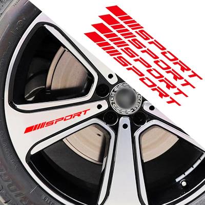 Mada 4vnt Automobilių lipdukai Ratai Ratlankiai Sportiniai Lenktynės „Pasidaryk pats“ Dekoratyviniai lipdukai Emblema Automobilių modeliavimas Automobilių visureigių sunkvežimių priedai