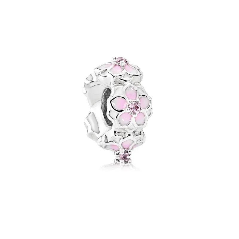 Ny Koppar Rosa Blomster Hängande Berlock Fjäril Hjärta Blomma Ros Fågel Pärla För Halsband Diy Armband Fint Smycke