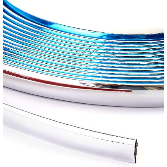 QWORK Automotive Chrome Trim Molding, 1/2 Inch Wide 26FT DIY Moulding Trim Strip Line Decoration For Car/Truck Door Window Side Scratchproof