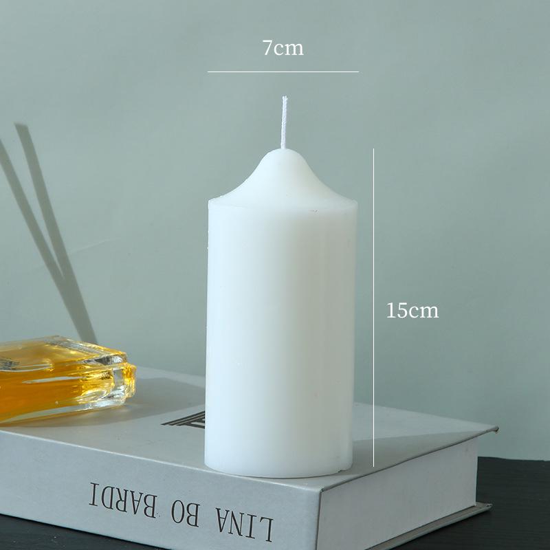 Ivory Smokeless Pillar Candle for Emergencies, Dinner, Birthdays & Weddings - Durable Cylindrical Design