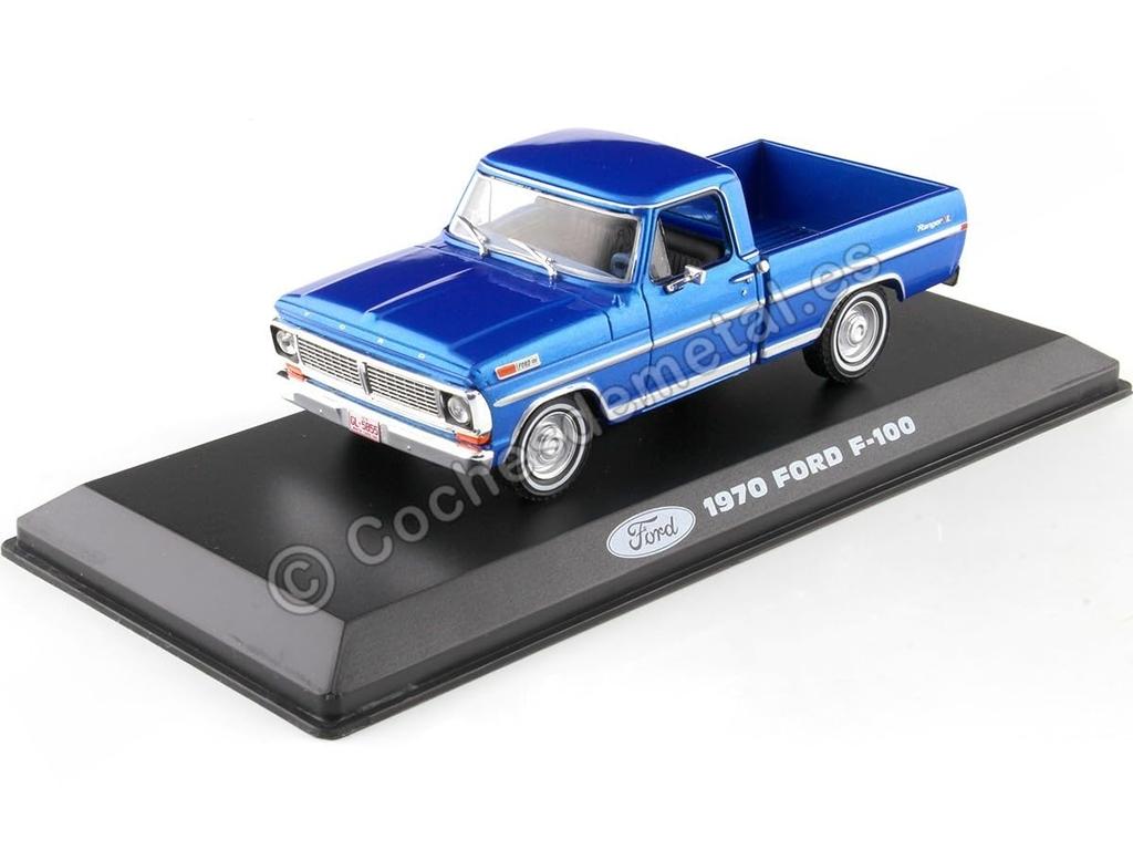 Ford F Series Truck, rok výroby 1979, tmavě modrý polyesterový autentický dekor, autentické gumové pneumatiky, přesné detaily, ochranné akrylové pouzdro, limitovaná edice