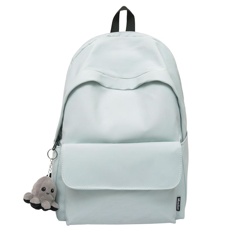 Mochila Leve de Grande Capacidade Unissex para Estudantes: Cor Sólida Simples, Cabe em Laptops, Perfeito para a Faculdade e o Ensino Médio.