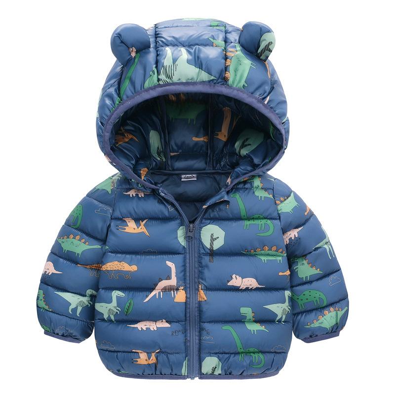Cartoon Boys And Girls' Cotton Small And Medium-sized Children's Lightweight Hooded Down Cotton Clothes