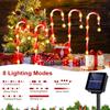 Solar-Powered Candy Cane Lights 1To5 8 Lighting Modes Outdoor Christmas Decoration for Lawn Yard Garden Xmas Tree Lights