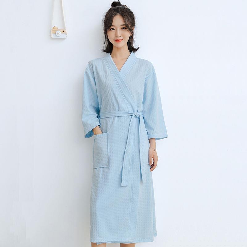 Unisex Long Sleeve Bathrobe - Spring/Autumn Solid Color