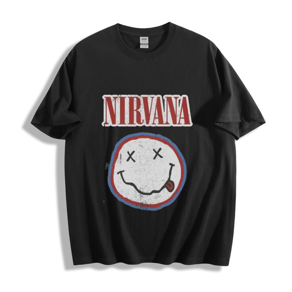 Nirvana Smiley T-Shirt - Classic Grunge Face Design Unisex Tee