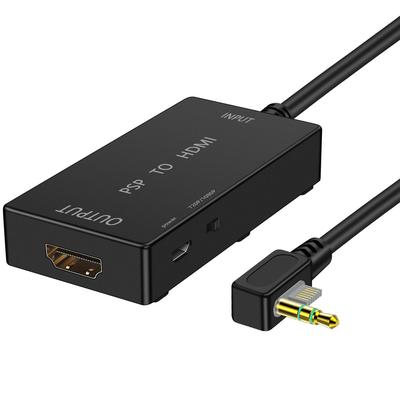 HDMI Converter for PSP 2000/3000 Models, Chip Upgrade, HDTV To HDMI Adapter, 720p/1080p Resolution Conversion - Black (USB-Micro Cable Included)