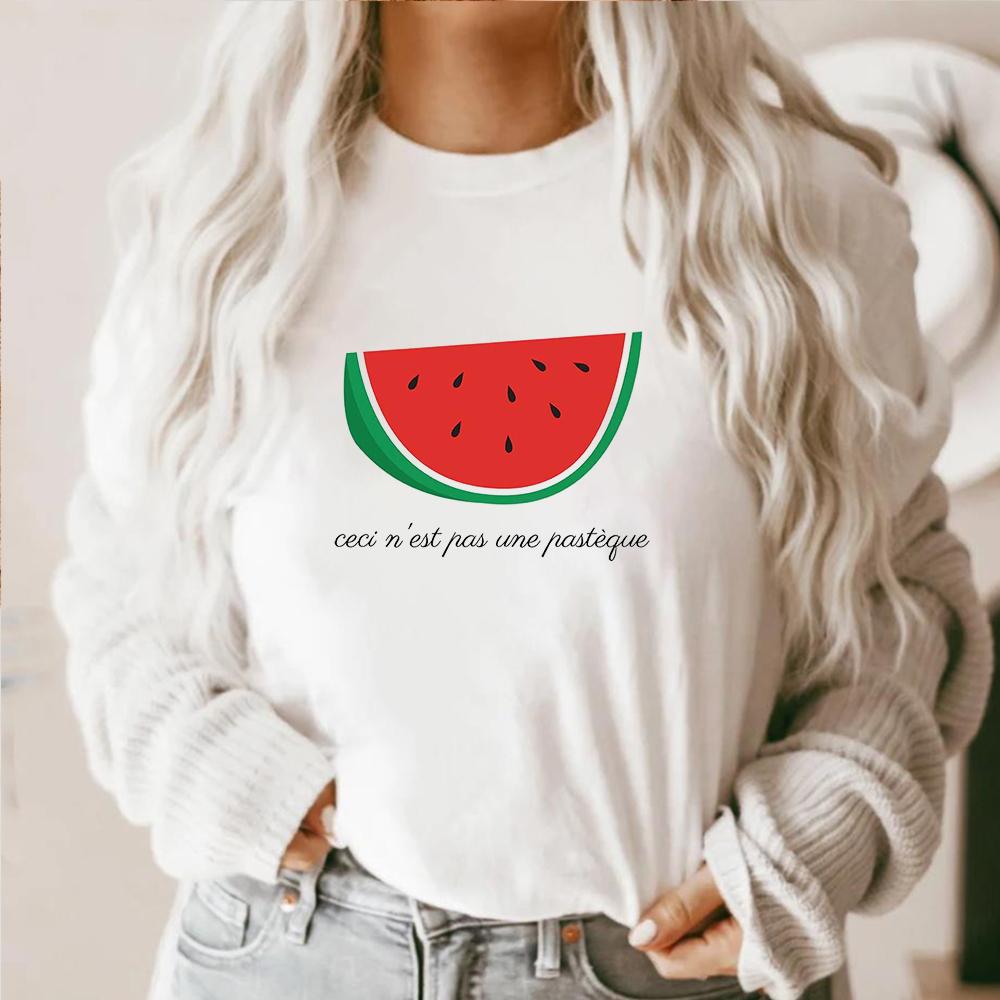 Toto Není Tričko s Melounem Ceci N'Est Pas Une Pastèque Vtipné Tričko s Grafikou Melounu Unisex Kreslené Oblečení Tričko