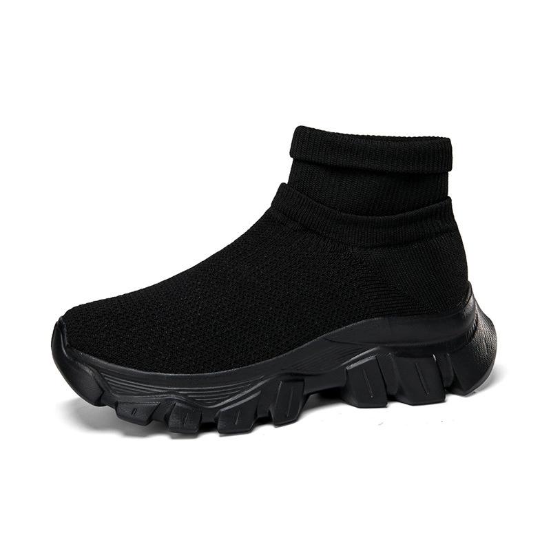 

Ultralight Running Shoes 45 Size Mens Sock Trainers Fashion Breathable Sock Sneakers Woman High top Sport Sneaker Platform Shoe 35 чорний