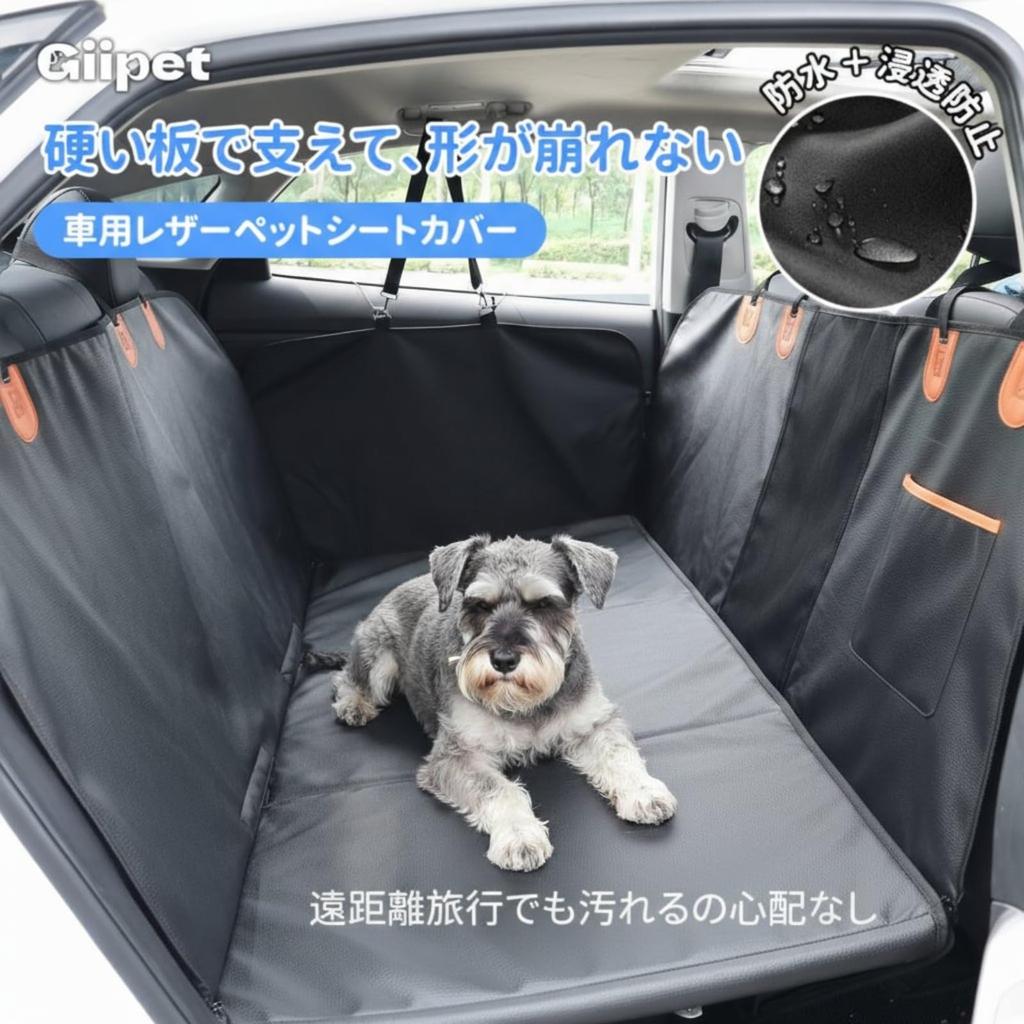 GIIPET Pet Car Seat Cover for Universal Fit for All Car Suitable for Large Visible Mesh for Rear Suitable for Dogs and 132 x x 55cm Dogs, 8-Layer