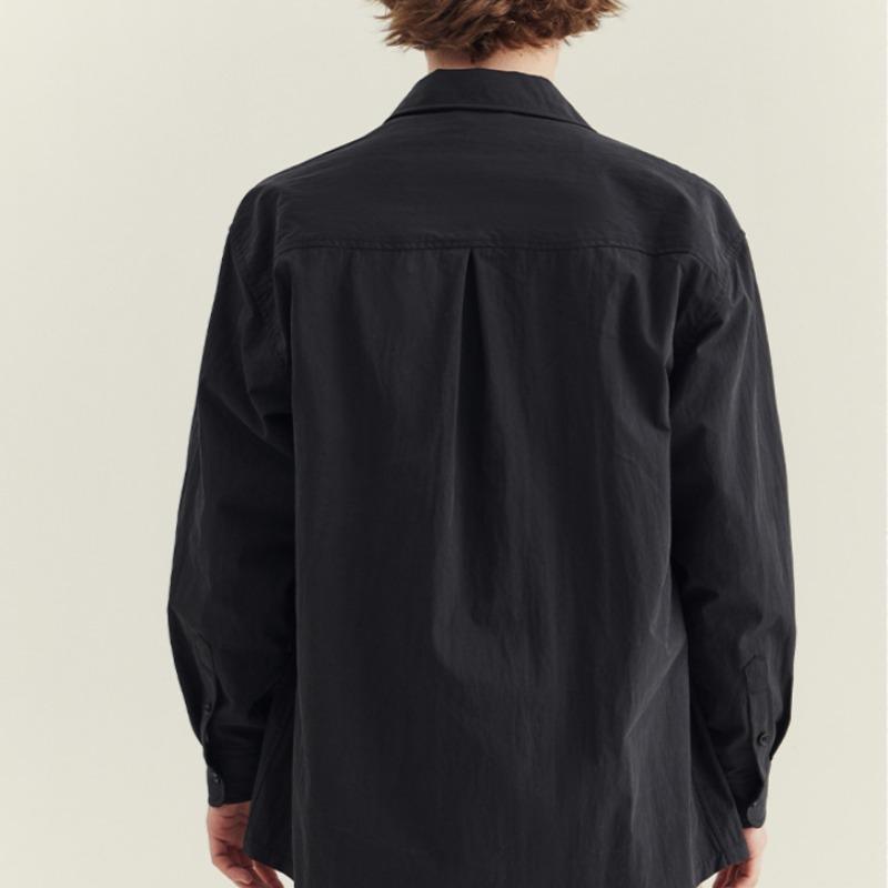 Spring and Autumn New Men's Solid Color Business Commuter Simple Long Sleeve Shirt