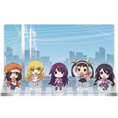 <Monogatari>-Serie Acryl-Diorama Hitagi & Tsubasa & Nadeshiko & Mayoi & Shinobu