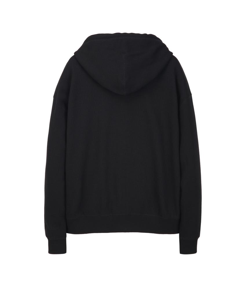 Il Corso Core Waffle Zip-Up Hoodie Black