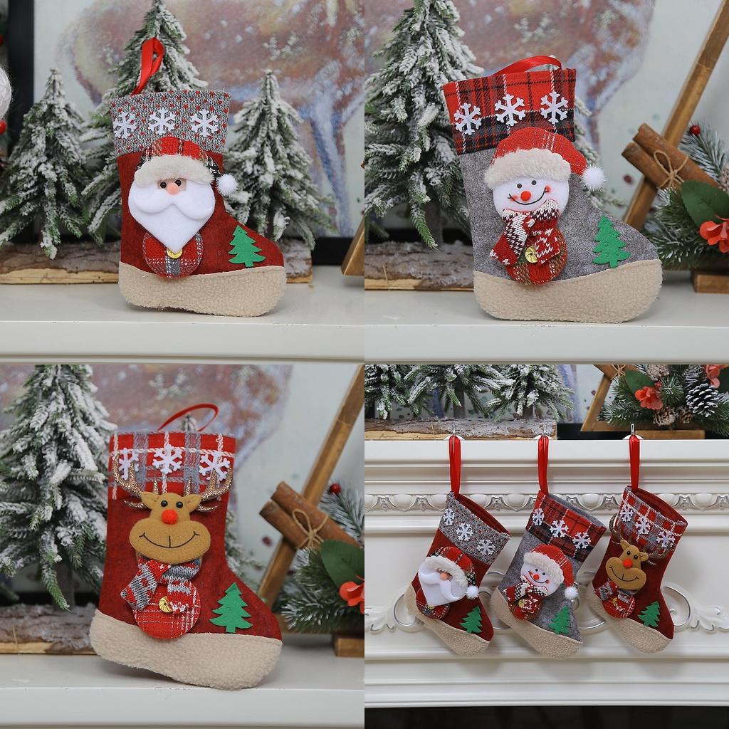 Weihnachtsszene Dekoration Cartoon Stoff Kleiner Weihnachtsmann Sockenkopf Geschenktüte Kreativ Großhandel