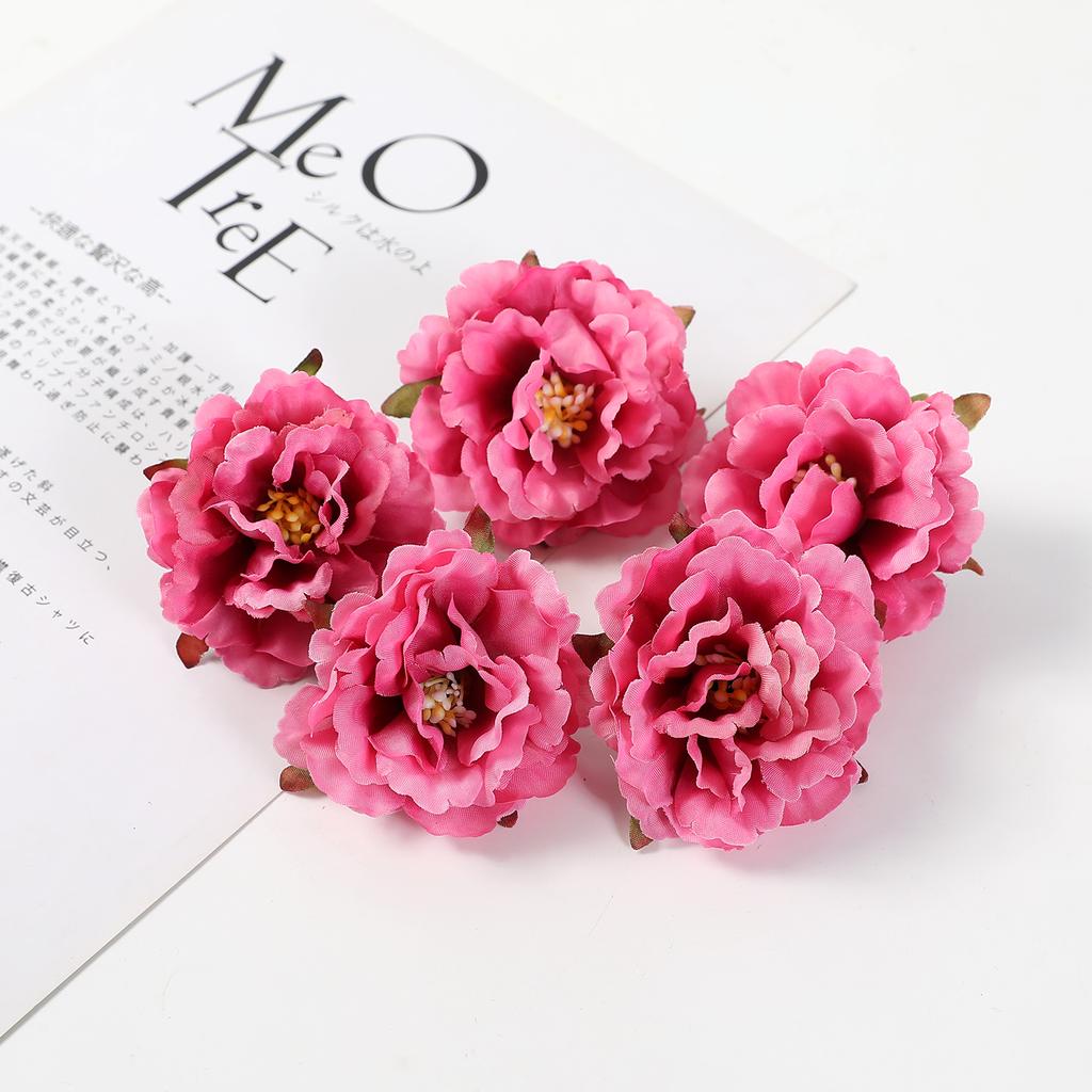 10Pcs Peony Artificial Flowers Head 6CM Fake Flowers for Home Room Wedding Decoration Arrangement DIY Carft Gifts Accessories