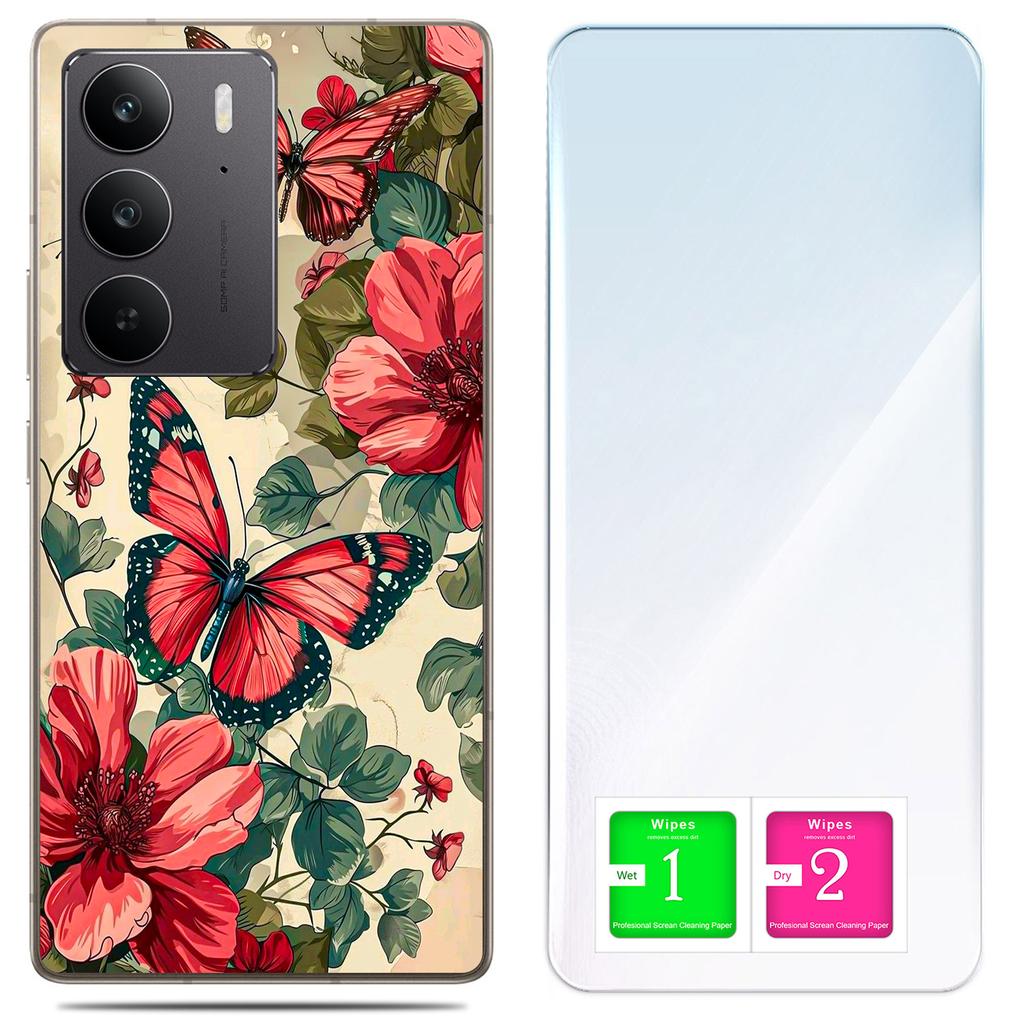 Etui Do Realme C75 / 14X 5G Obudowa Foto Case Plecki Motyle + Szkło 9H
