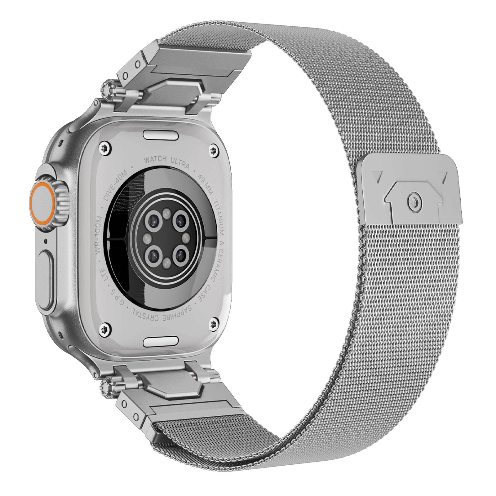 

Watch Strap for Apple Watch Series 10 Ultra 9 8 7 SE 6 5 4 3 2 1 46mm 49mm 45mm 44mm 42mm Milanese Magnetic Stainless Steel Band Silver