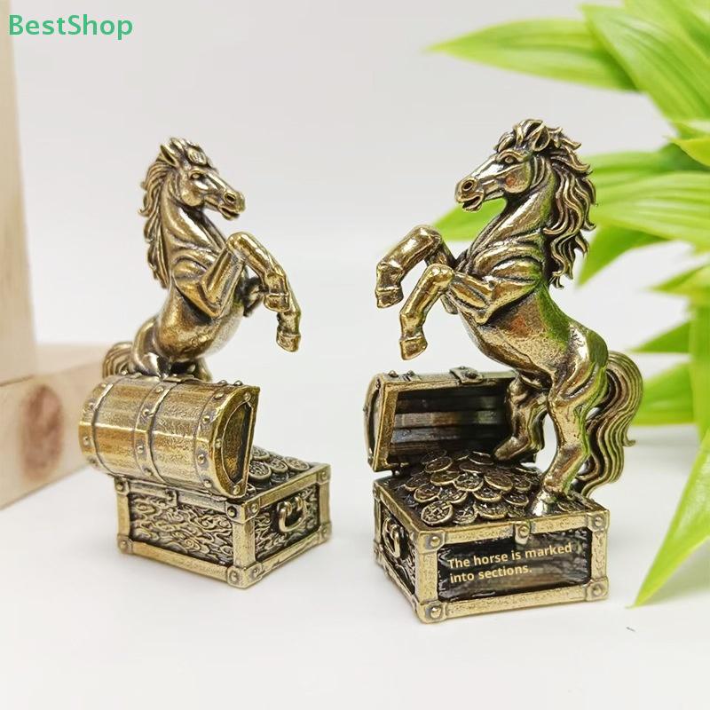 Brass Zodiac Horse Statue Ornament Miniatures Crafts Office Home Decor