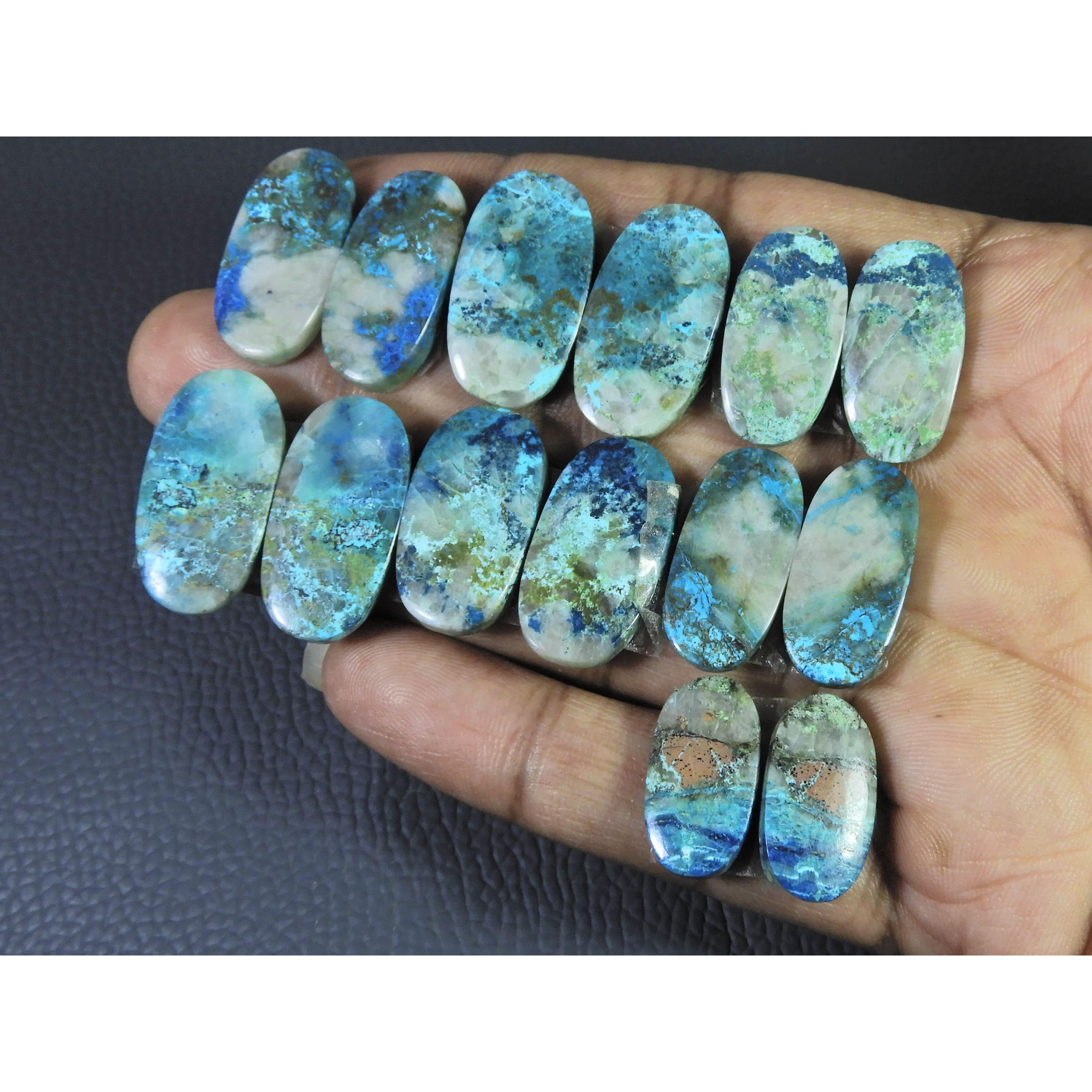 183Cts. Natural Shattuckite Matched Pair Oval Cabochon Gemstone 7Pair Lot C-1448