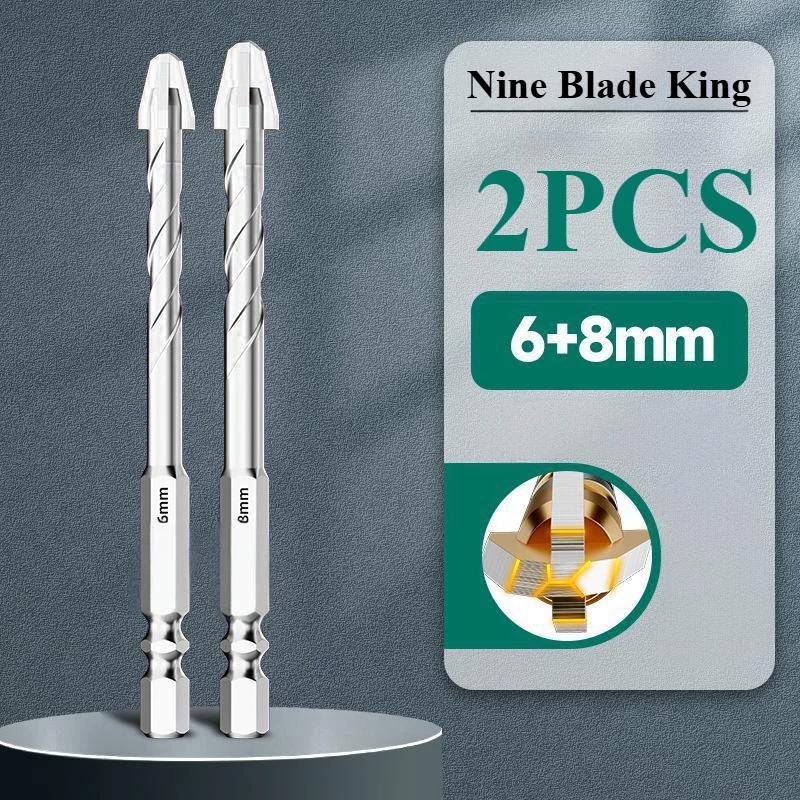 T9 Neun-Klingen Keramikfliesenbohrer zum Bohren Exzentrischer Hochelastischer Beton Handbohrmaschine, Glas Zement Marmor