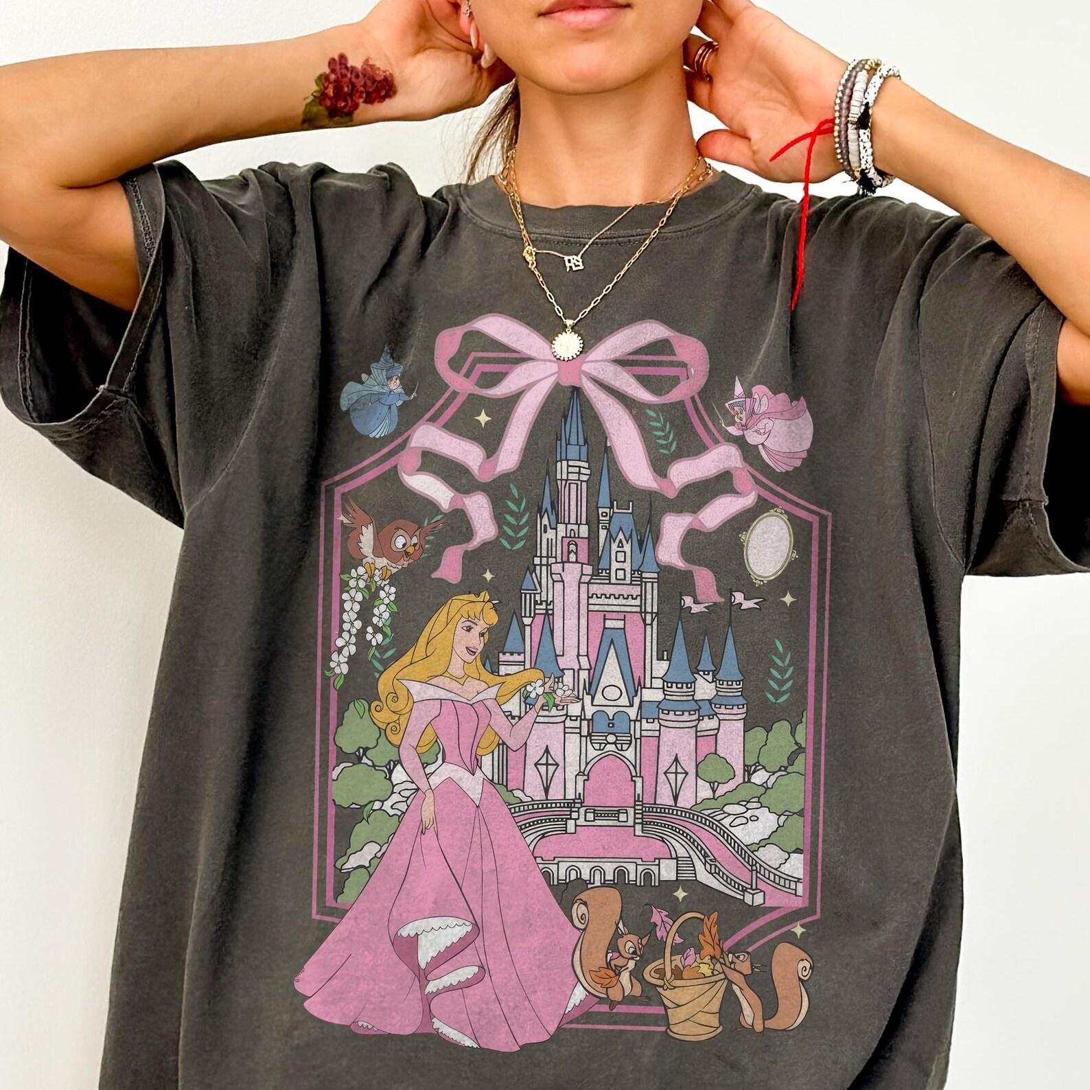 Comfort Colors Aurora Princess Coquette Bow Shirt - Disney Princess Tshirt,Disney Trip Shirt,Disneyland Vacation Tee,Sleeping Beauty Shirt L
