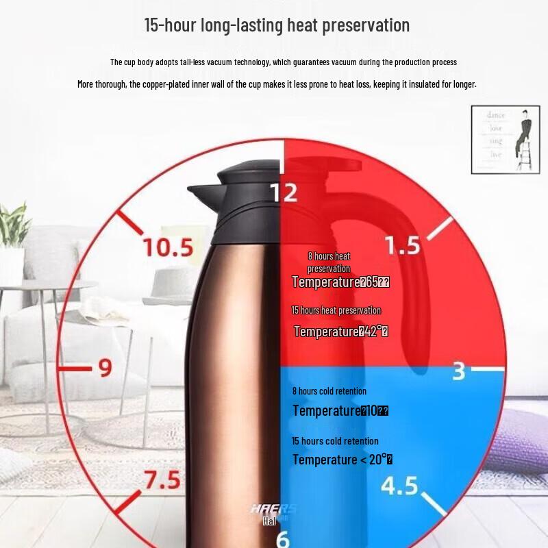 HAERS Large Capacity 304 Stainless Steel Thermos Flask