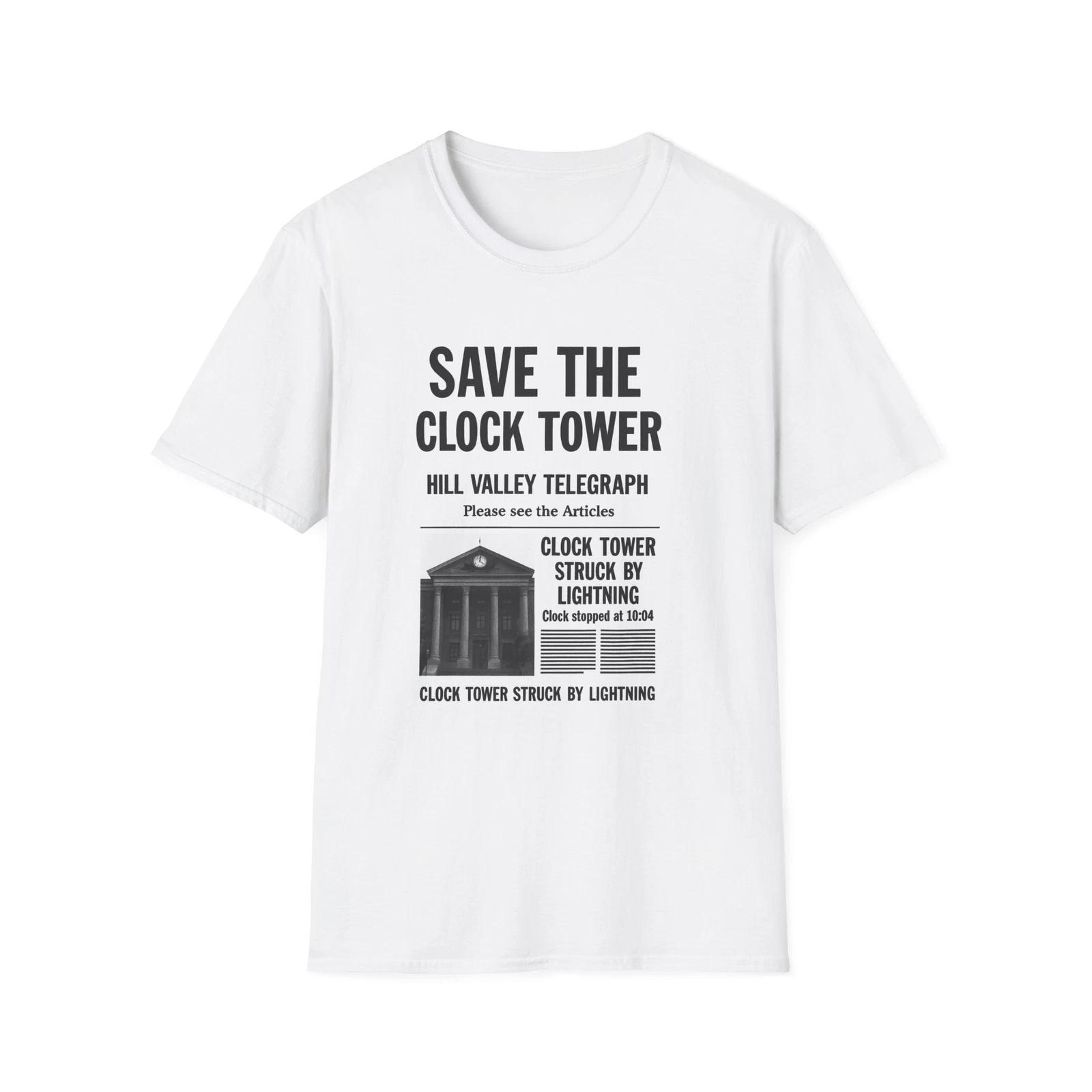 Save the Clock Tower Unisex T-Shirt, Retro Movie Back to the Future M