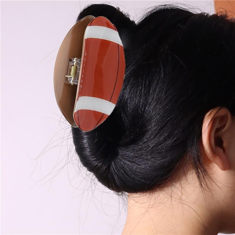 Girls Hair Claw Women Ball Themed Hair Clamp Grab Hairclip Fashionable Hair Grip Barrettes Acrylic Hairpin Accessories