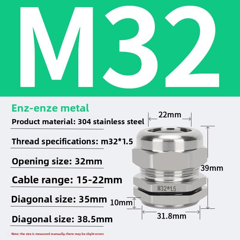 1Pcs Waterproof Cable Gland 304 Stainless Steel Glands IP68 PG7 PG9 M12 M16 Metal Joint PG13.5 M20*1.5 Cable Fixing Seal Joint