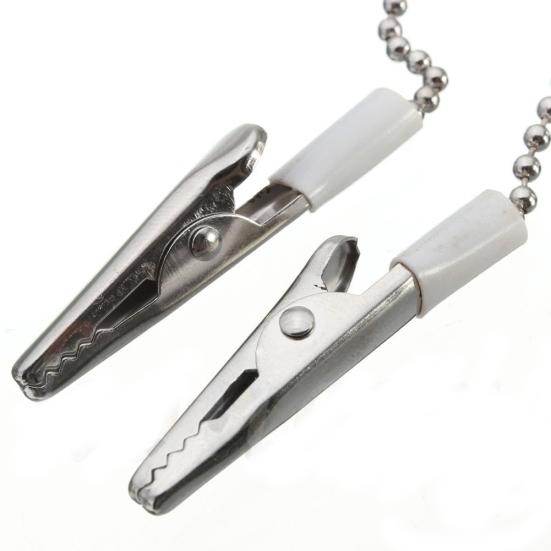 Dental Lab Bib Crocodile Clip Flexible Metal Ball Chain Durable Napkin Holder