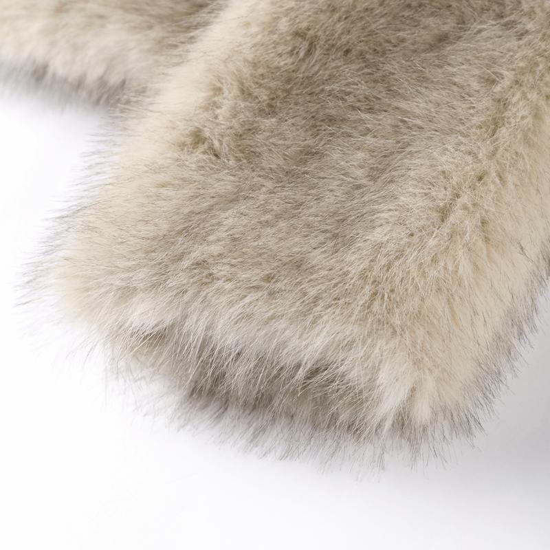 Fashion Luxury Faux Fur Short Coat Women Stand Collar Long Sleeve Loose Jacket Autumn Winter Lazy Thick Streetwear Outerwear