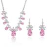 Cross-Border Fashion Trend: Heart Zirconia Earrings & Colorful Butterfly Necklace Jewelry Set