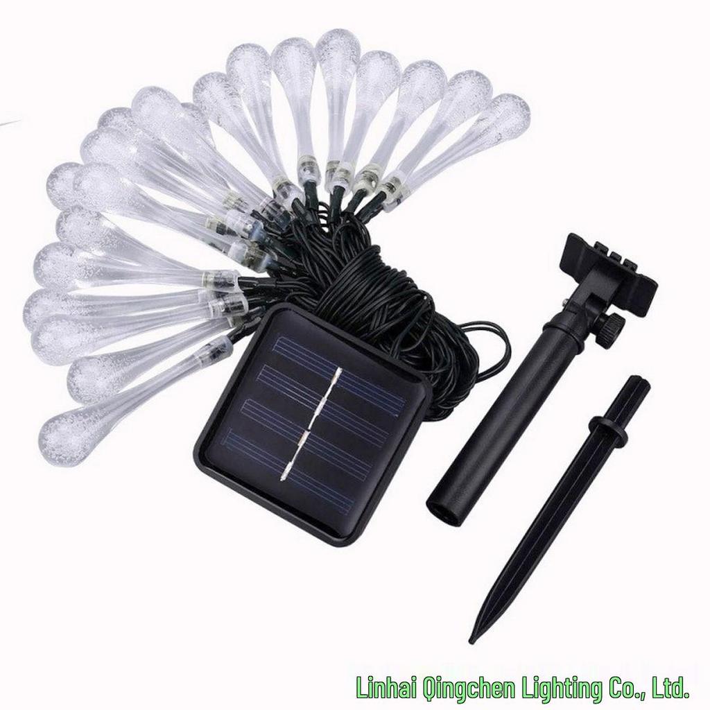 Solar LED Water Drop String Lights, Battery/USB, Waterproof, Indoor/Outdoor Festival Decoration