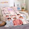 BTS Plush Blanket Home Decor Gift for BTS and Kpop Fan Flannel Blanket for Sofa Living Room Blanket Bts Fanart Lazy Blanket