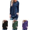 Stylish Women's Pullover Long Sleeve Solid Button Sweatshirt Top For Casual Wear