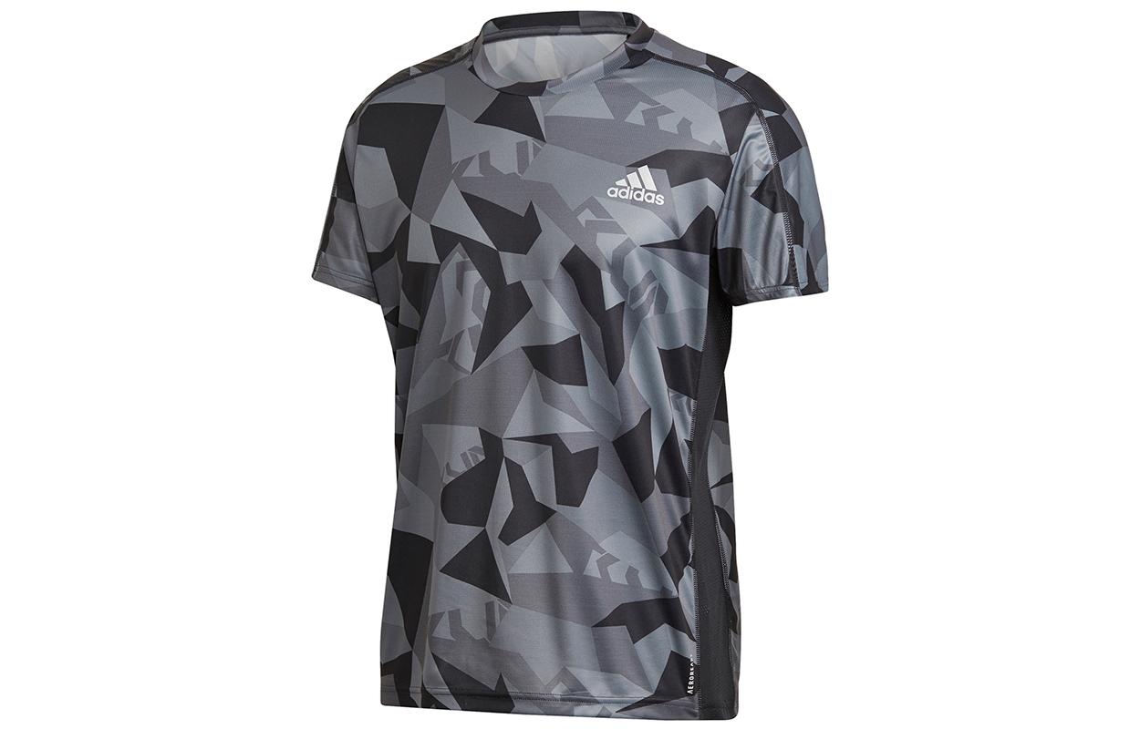 Adidas Running T Shirts Men s Gray Crew Neck Moderate GK8161 L
