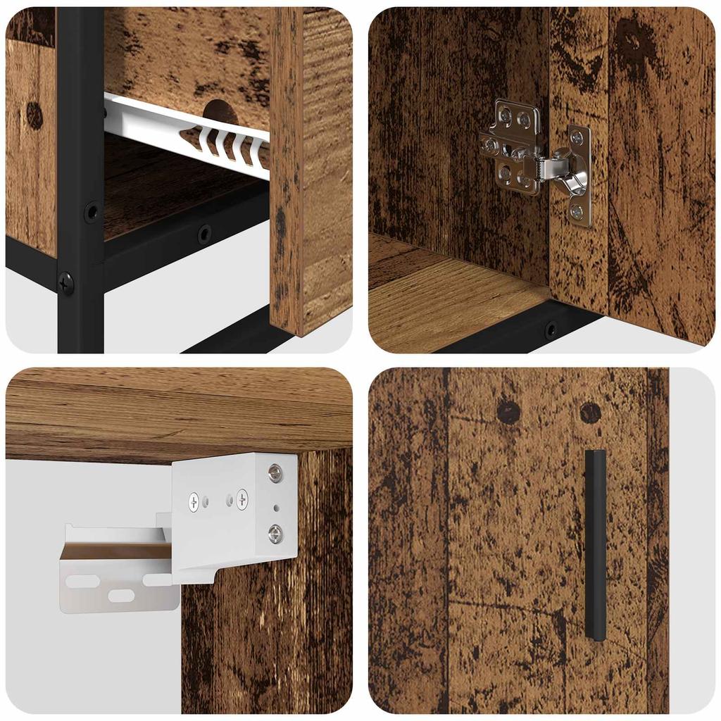 Bathroom Furniture Set with Drawers 3 pcs Reclaimed Wood Effect Particleboard