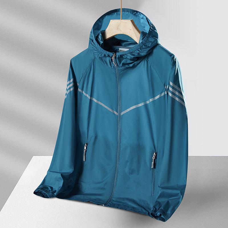 Couple s Ice Silk Hooded Summer Jacket - UPF50+ Breathable Sun Protection for Outdoor Sports XL