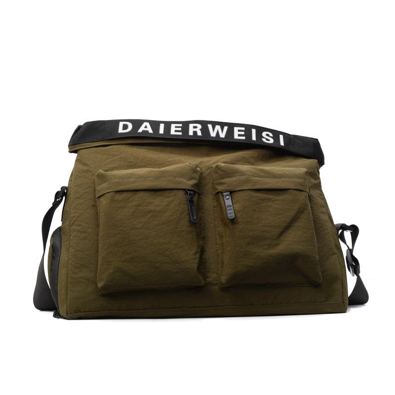 

Japanese mailman bag, simple letter sports fitness bag, large-capacity business travel bag, fashionable street diagonal span bag for women зелений